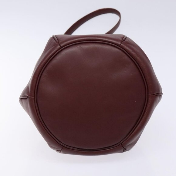 CARTIER Must Line Shoulder Bag Leather Bordeaux Gold Auth - Picture 13 of 16